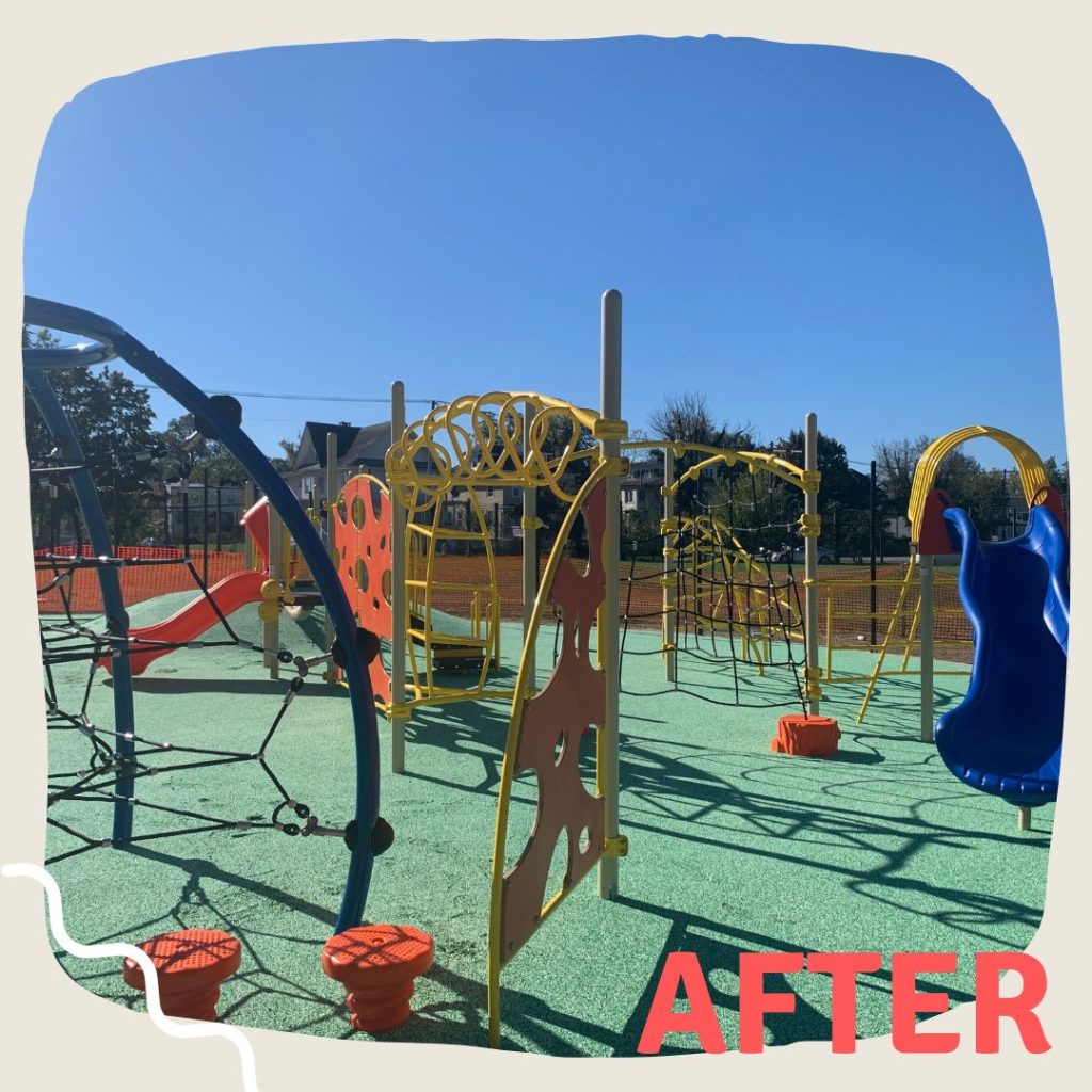 After picture of Liberty playground with new high end playground equipment